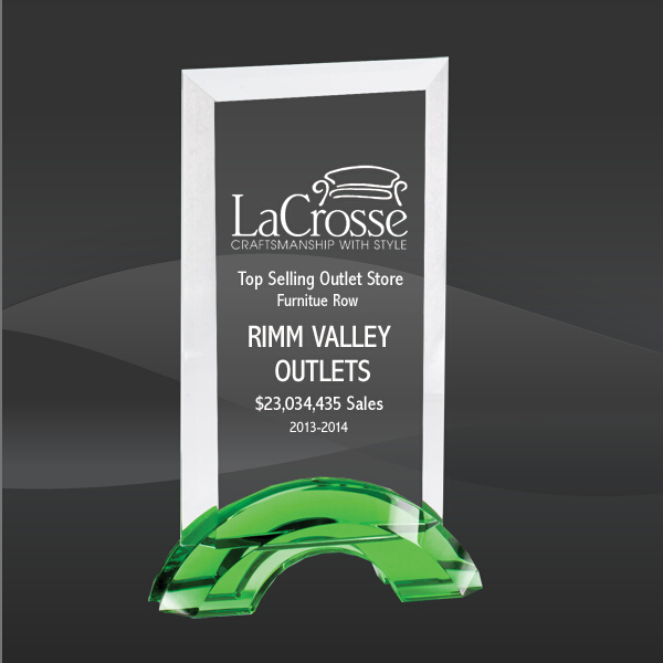 Green Arch Crystal Award (D-CRY448, D-CRY449, D-CRY450)