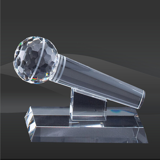 Crystal Microphone Trophy (D-CRY246)