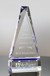 Sapphire Pinnacle Crystal Award Gift