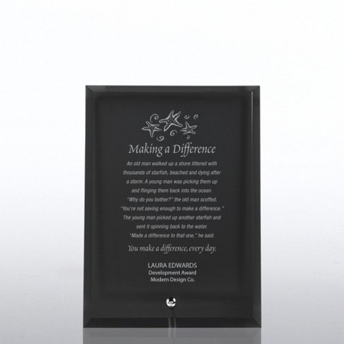 Black Mini Glass Award Plaque (#76281, #76284)