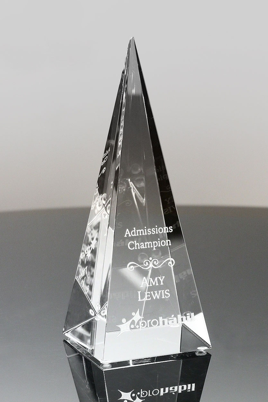 Pyramid Tower Crystal for Employee Appreciation Ideas (#5671--7.5")