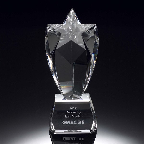 Crystal Obelisk on Black Base Corporate Gifts for Outstanding Performance Awards Trophies (#5235, #5236, #5237)