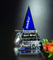 Apex Pyramid 6-1/2 Inch Blue Crystal Award (CA-1159)