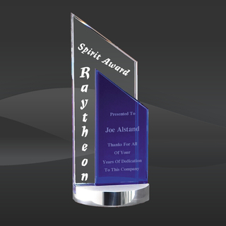 Blue Double Peak Glass Award (D-GL38)