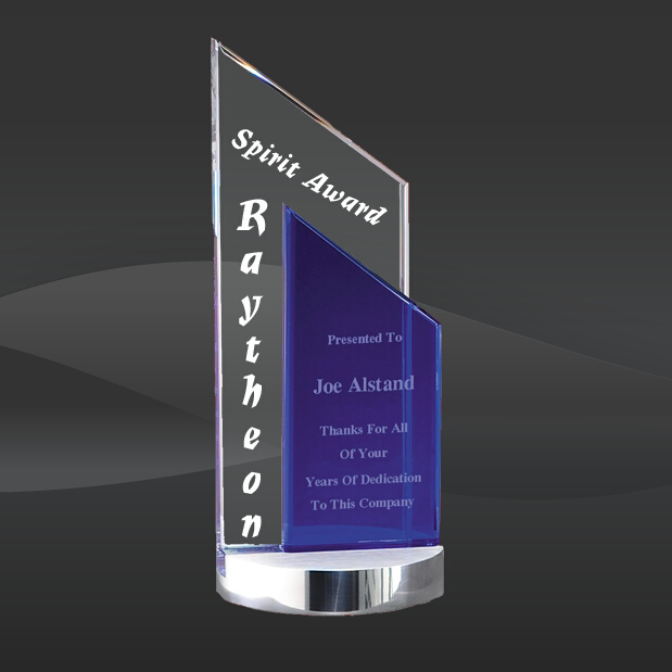 Blue Double Peak Glass Award (D-GL38)