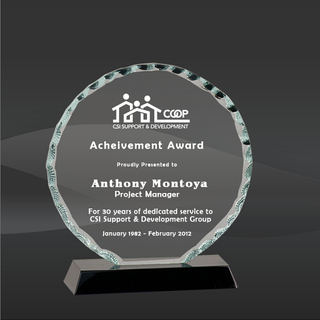 Facet Circle Glass Award (J-FC21)