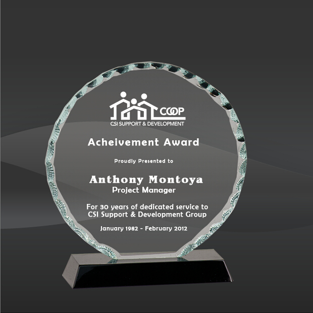 Facet Circle Glass Award (J-FC21)