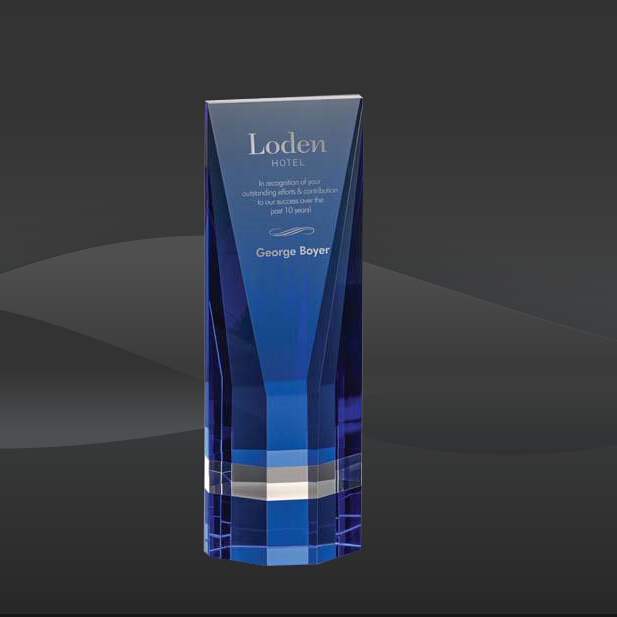 Blended Blue Tower Crystal Award (STR-OPT9151, STR-OPT9152, STR-OPT9153)