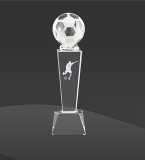 Soccer Model Crystal Glass Trophies for Souvenir Award