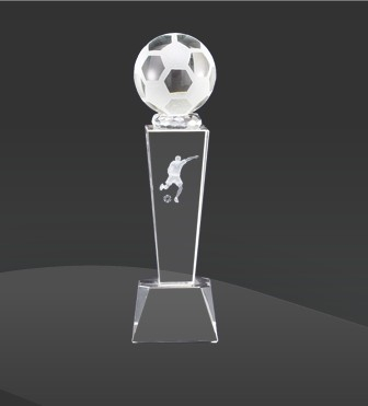 Soccer Model Crystal Glass Trophies for Souvenir Award