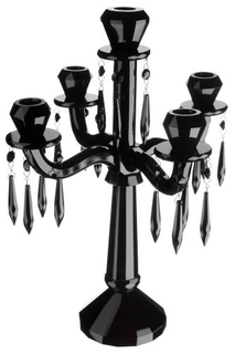 16" Crystal Glass Black Candelabra Party Decoration