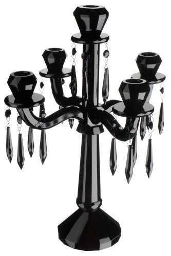 16" Crystal Glass Black Candelabra Party Decoration