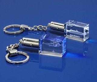 Glass Crystal Custom Keychain with LED for Gift Items