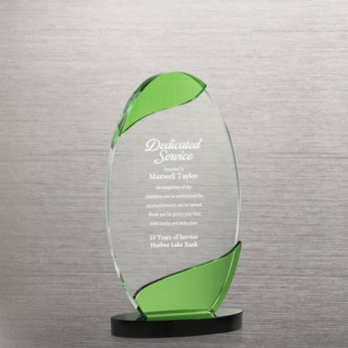 New Design Blue Wave Crystal Trophy for Service Awards