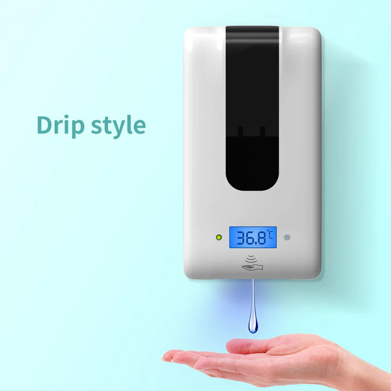 Detector de temperatura Termometría Medición automática de temperatura del sensor 2 en 1 Máquina integrada 1200ml Dispensador desinfectante de manos