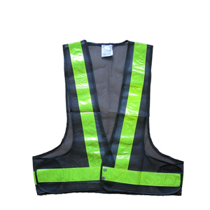 Black mesh PVC reflective tape safety vest for workers
