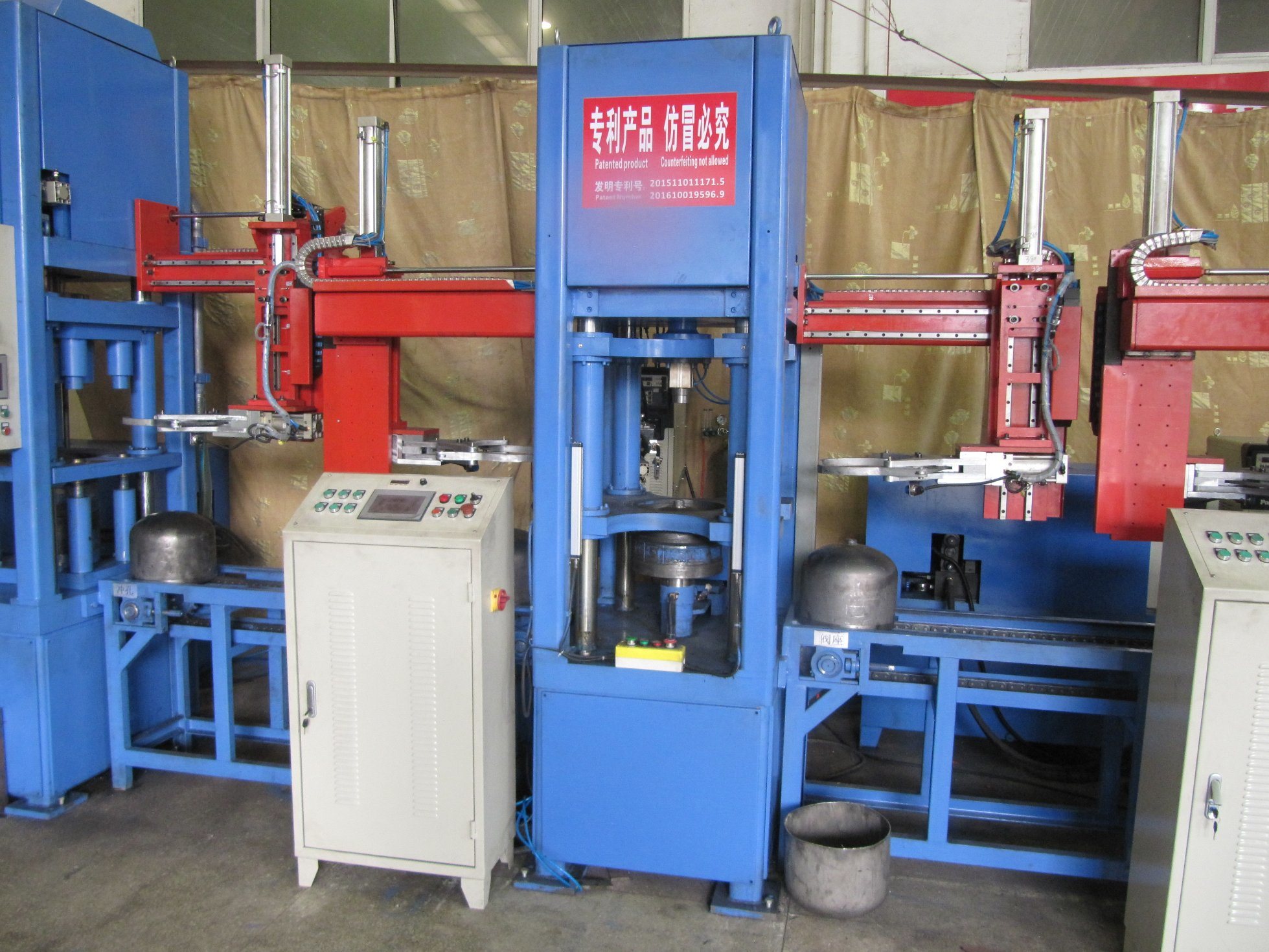 LPG Gas Cylinder Manufacturing Line Socket Welding Machine