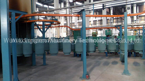 High Quality Automatic LPG Cylinder Paint Spraying Production Line, Dust Free Automatic LPG Cylinder Spray Painting Booth!