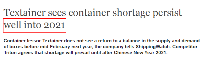 shortage of container 1