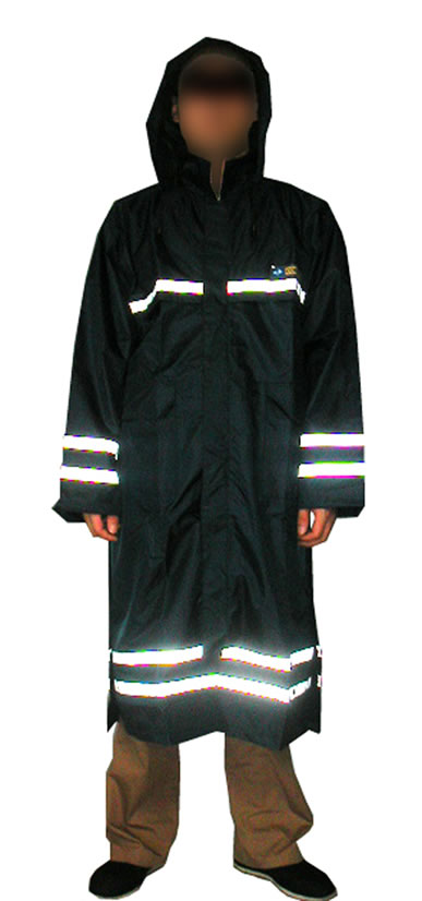 High Quality Reversible Raincoat with Reflective Tape