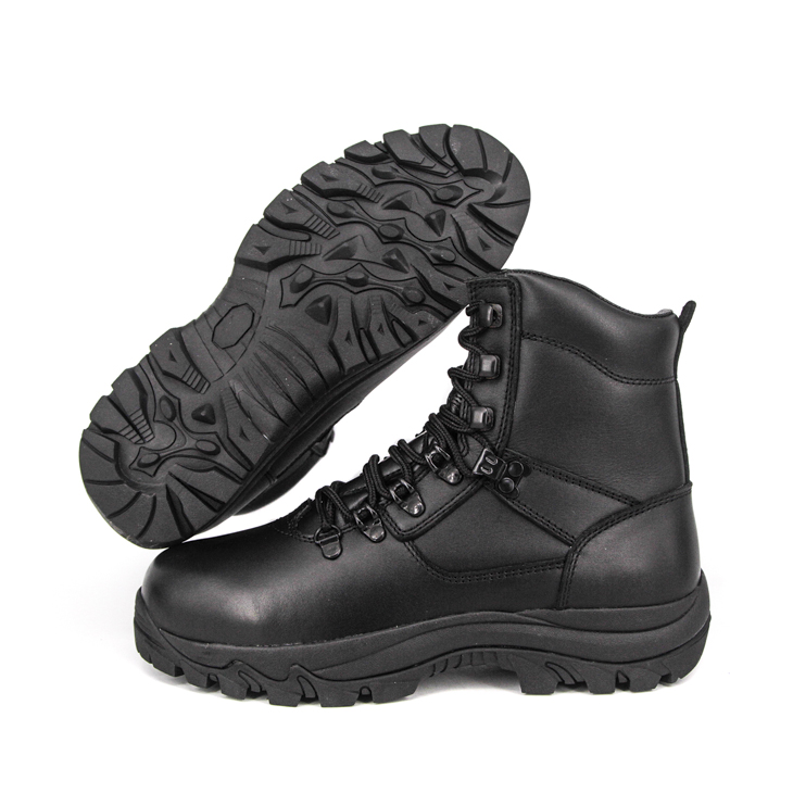 أحذية جلدية قتالية سوداء للكاحل 6105
