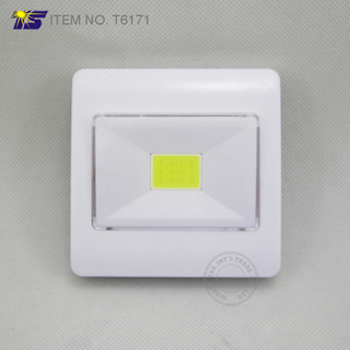 Battery operated wall mounted cordless COB LED switch night light 