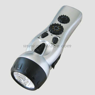 Dynamo 3 LED Flashlight with FM / Am Radio
