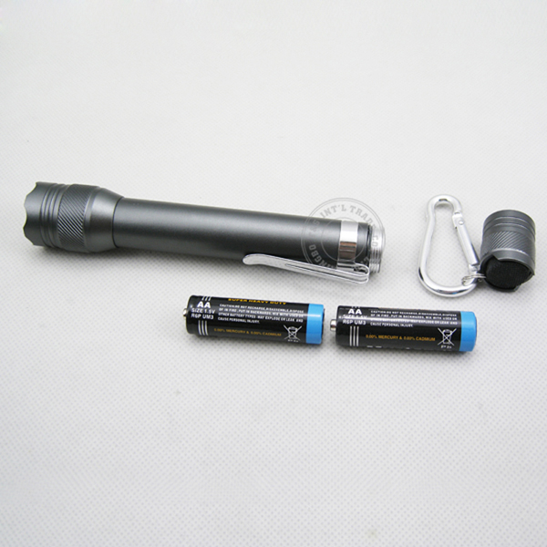 2AA size LED Aluminum flashlight with pocket clip