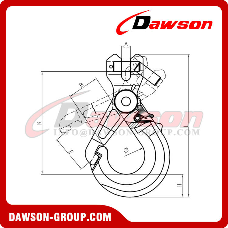 DS1017 G100 Gancho autobloqueante de horquilla especial con agarre - Dawson Group Ltd. - Fabricante, proveedor de China, f&aacute;brica
