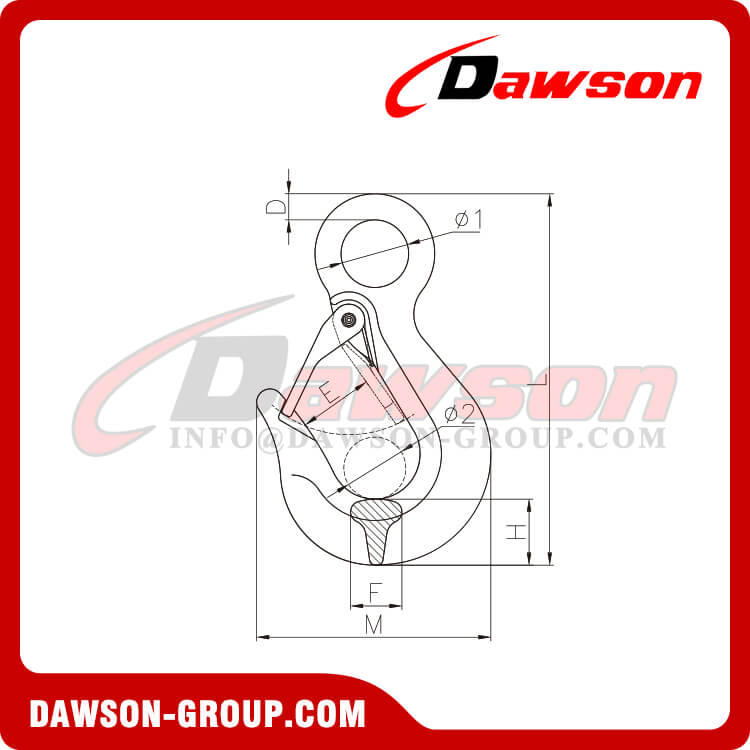 Gancho para cabestrillo con ojo DS380 G80 con pestillo - Dawson Group Ltd. - Fabricante, f&aacute;brica de China