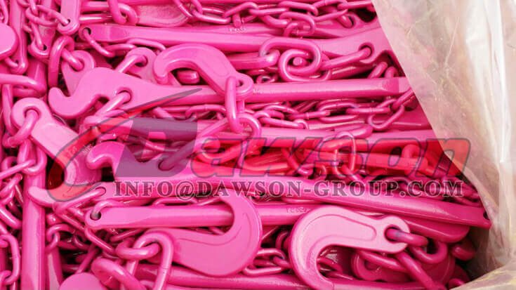 Juego de cadena de amarre para barcos de amarre de aleaci&oacute;n de grado 80 y 13 mm pintado en rosa intenso - Dawson Group Ltd. - Fabricante de China