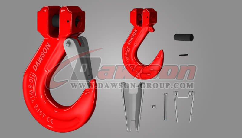 Gancho para eslinga con horquilla G80, gancho para eslinga con horquilla de grado 80 con pestillo fundido