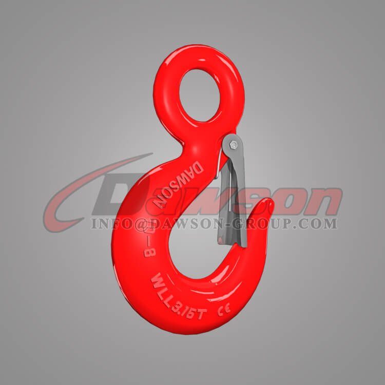 Gancho para eslinga con ojo de grado 80 con pestillo, Gancho para eslinga con ojo de acero de aleaci&oacute;n G80 para eslingas de cadena - Dawson Group Ltd. - F&aacute;brica de China, Exportador