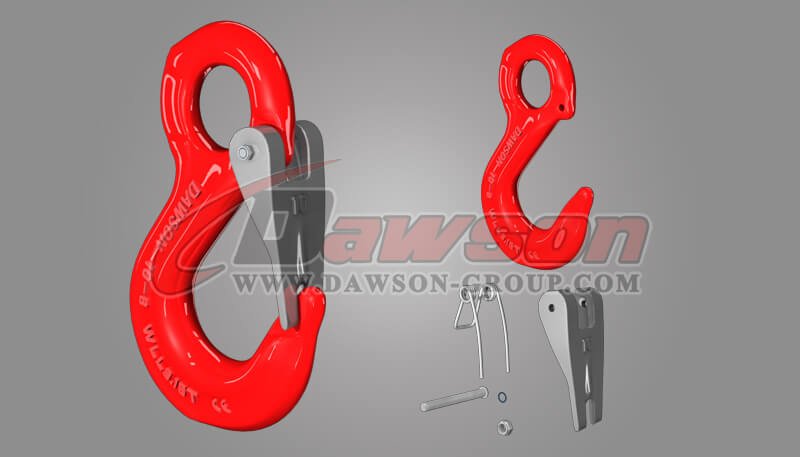 Gancho de eslinga con ojo G80 con pestillo fundido para eslingas de cadena de elevaci&oacute;n - Dawson Group Ltd. - Fabricante de China