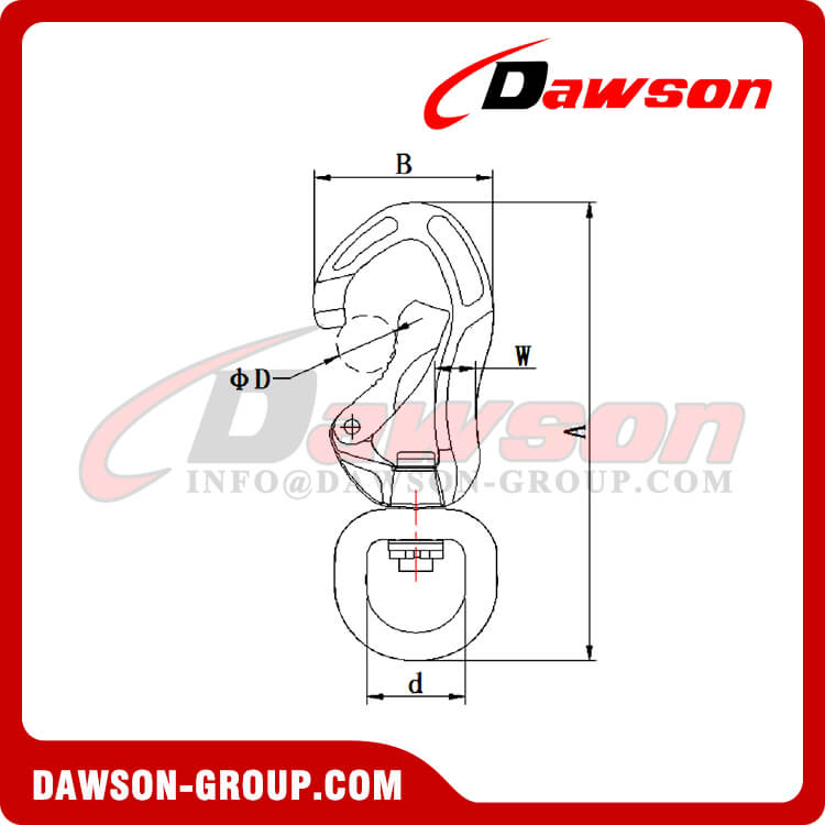 Gancho de seguridad de mosquetón de aluminio DS7805D3E, gancho de mosquetón de aleación