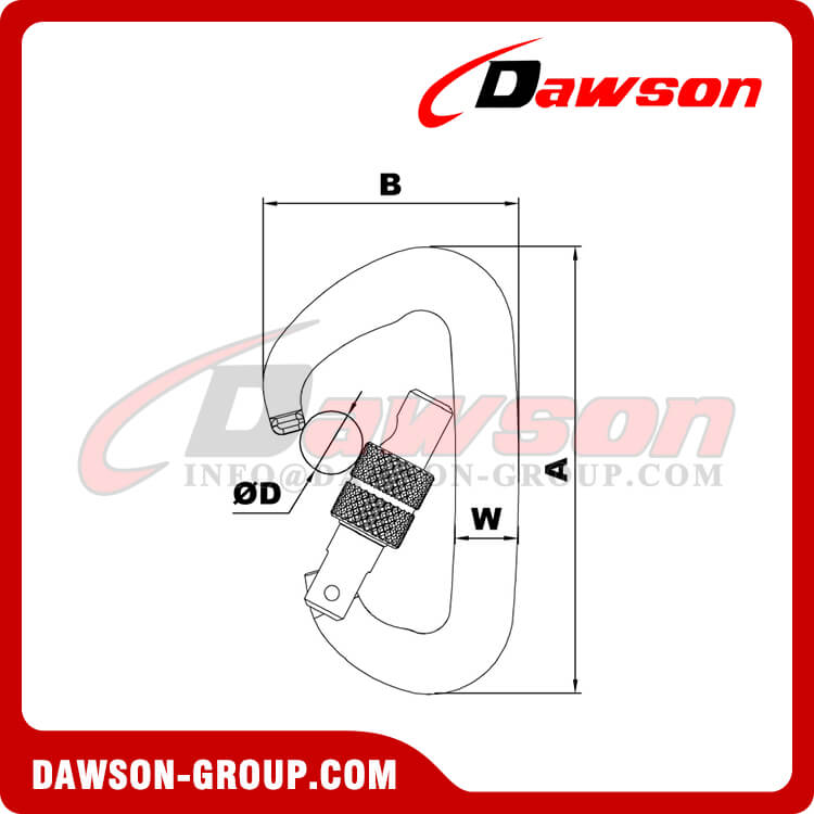 DS7802B Gancho de seguridad de aleación de aluminio 7075, hebilla para escalada en roca