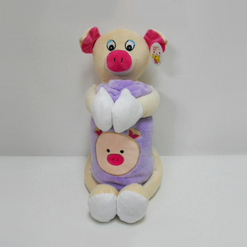 Stuffed Soft Plush Pig Toy Baby Blanket