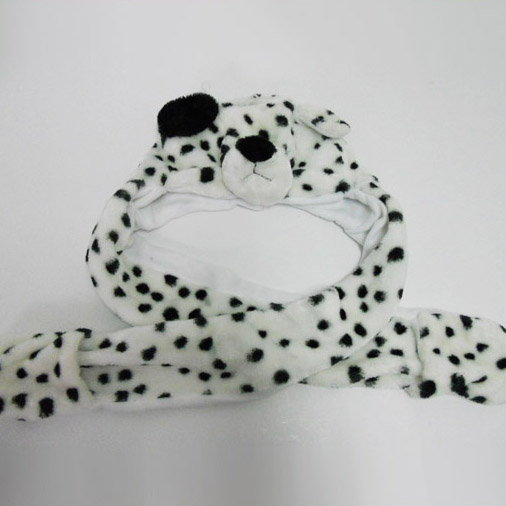 Soft Plush White Leopard Winter Hat for Kids