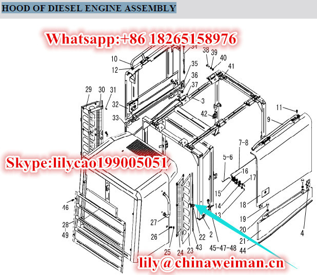 Sdlg LG936 LG938 LG956 LG958 LG968 Hood of Diesel Engine Parts Engine Hood Door Lock Nbs5013A 4190000916