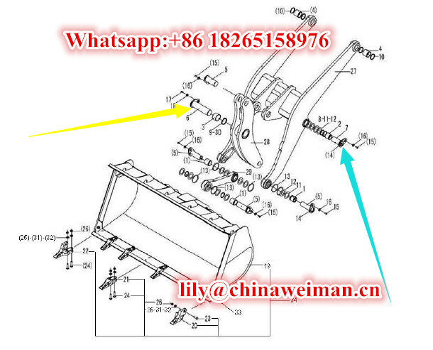 Sdlg LG933 LG936 LG938 Wheel Loader Working Equipment Parts Pin 4043000119 4043000120