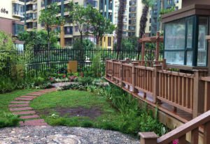 Fronti&egrave;re de s&eacute;curit&eacute; d&eacute;corative mat&eacute;rielle neuve recyclable de jardin/stationnement/balcon de WPC