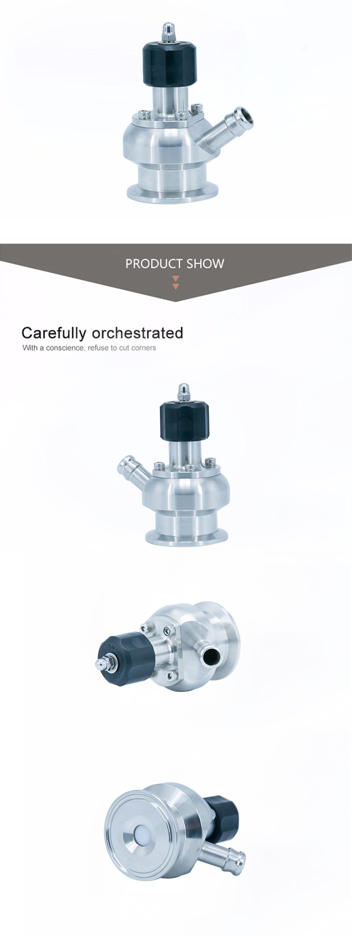 Асептические стерильные пробоотборные клапаны из нержавеющей стали SS316L с седлом из ПТФЭ