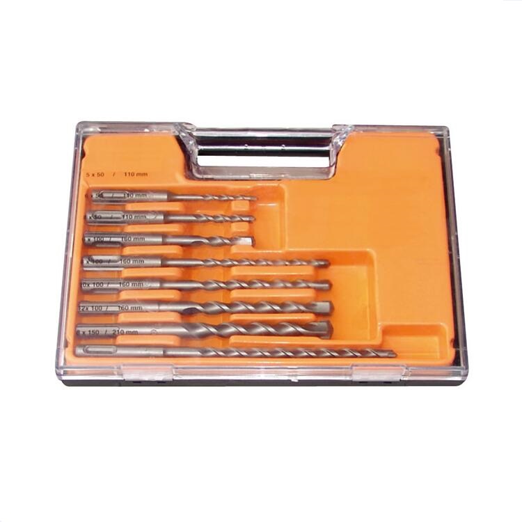 Jeu de forets de ma&ccedil;onnerie 8 pi&egrave;ces SDS +