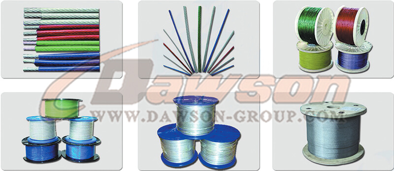Aplicaci&oacute;n de la construcci&oacute;n de cable de alambre recubierto de PVC (6 &times; 7) (7 &times; 7) (6 &times; 19) (7 &times; 19) - Dawson Group Ltd. - Fabricante, proveedor y f&aacute;brica de China