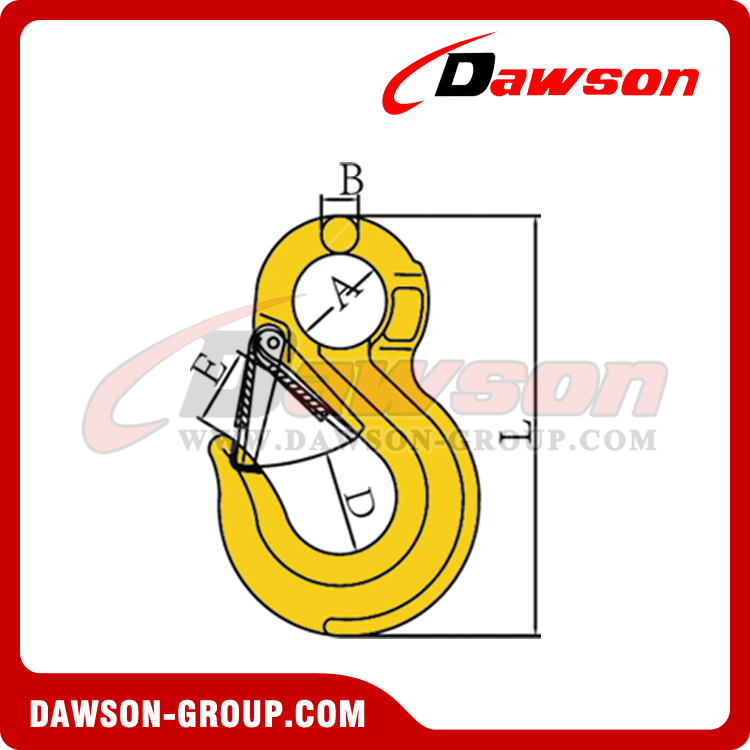 DS013 GANCHO PARA ESLINGA CON OJO G80 CON PESTILLO FUNDIDO DAWSON-GROUP LTD.- PROVEEDOR DE CHINA