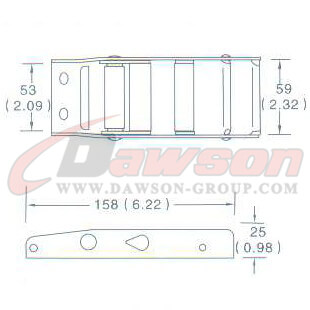 DG-OB001 2 ''オーバーセンター バックル、50MM オーバーセンター バックル、1360kgs の図面 - 中国ドーソン サプライヤー(1)