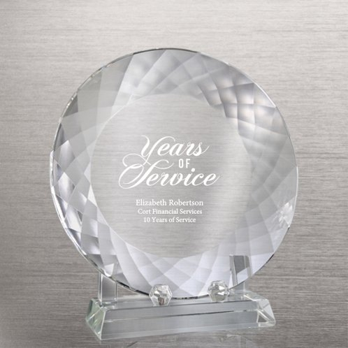 China Manufacturer Beveled Crystal Plate for Service Award Trophy