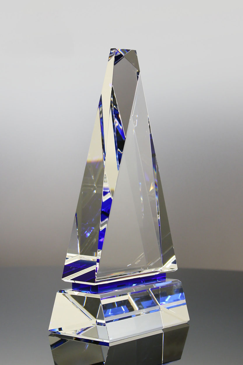 Sapphire Pinnacle Crystal Award Gift