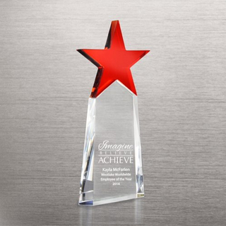 Red Star Pinnacle Crystal Trophy for Achievements Awards (#78252)