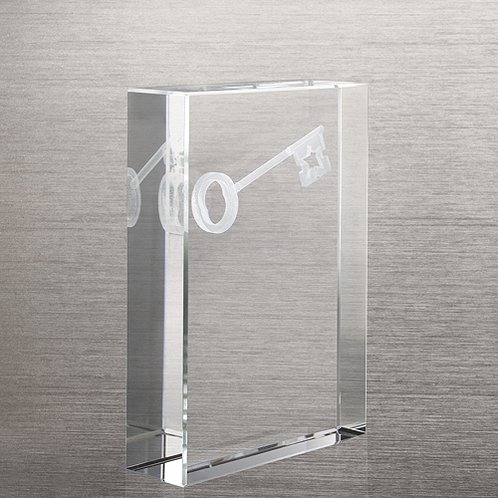 Key to Success 3-D Etch Crystal Trophy (#79960)